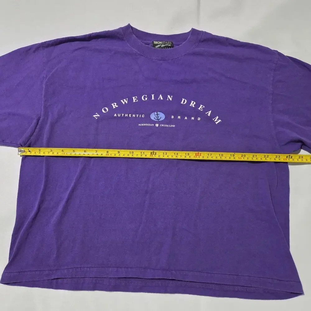 Vtg 90s Norwegian Dream Cruise Line T-Shirt XL Purple‎ Single Stitch Made in USA